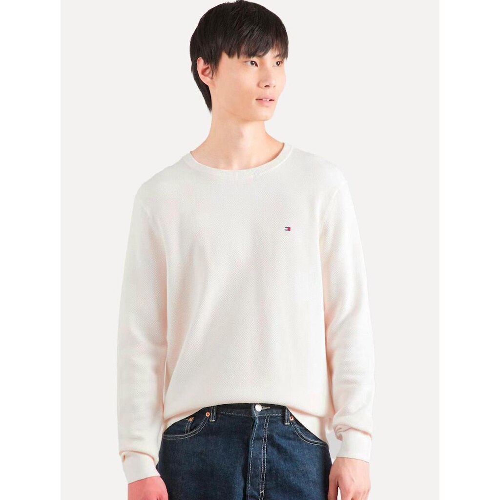 Suéter Tommy Hilfiger Masculino Essential C-Neck Structured Off White