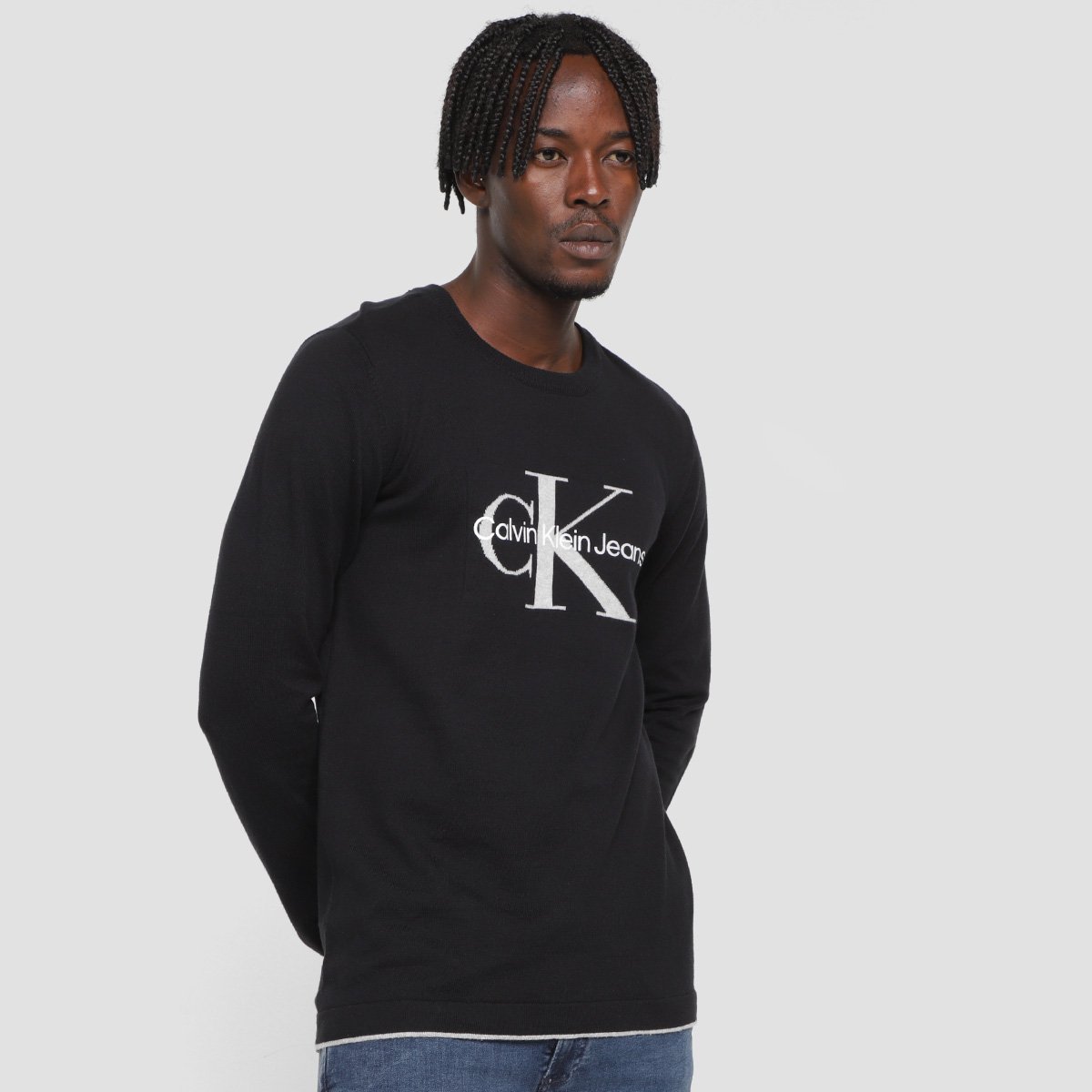 Suéter Tricô Calvin Klein Jeans Reissue Masculino - Preto Menor preço em Suéter Tricô Calvin Klein Jeans Reissue Masculino - Preto