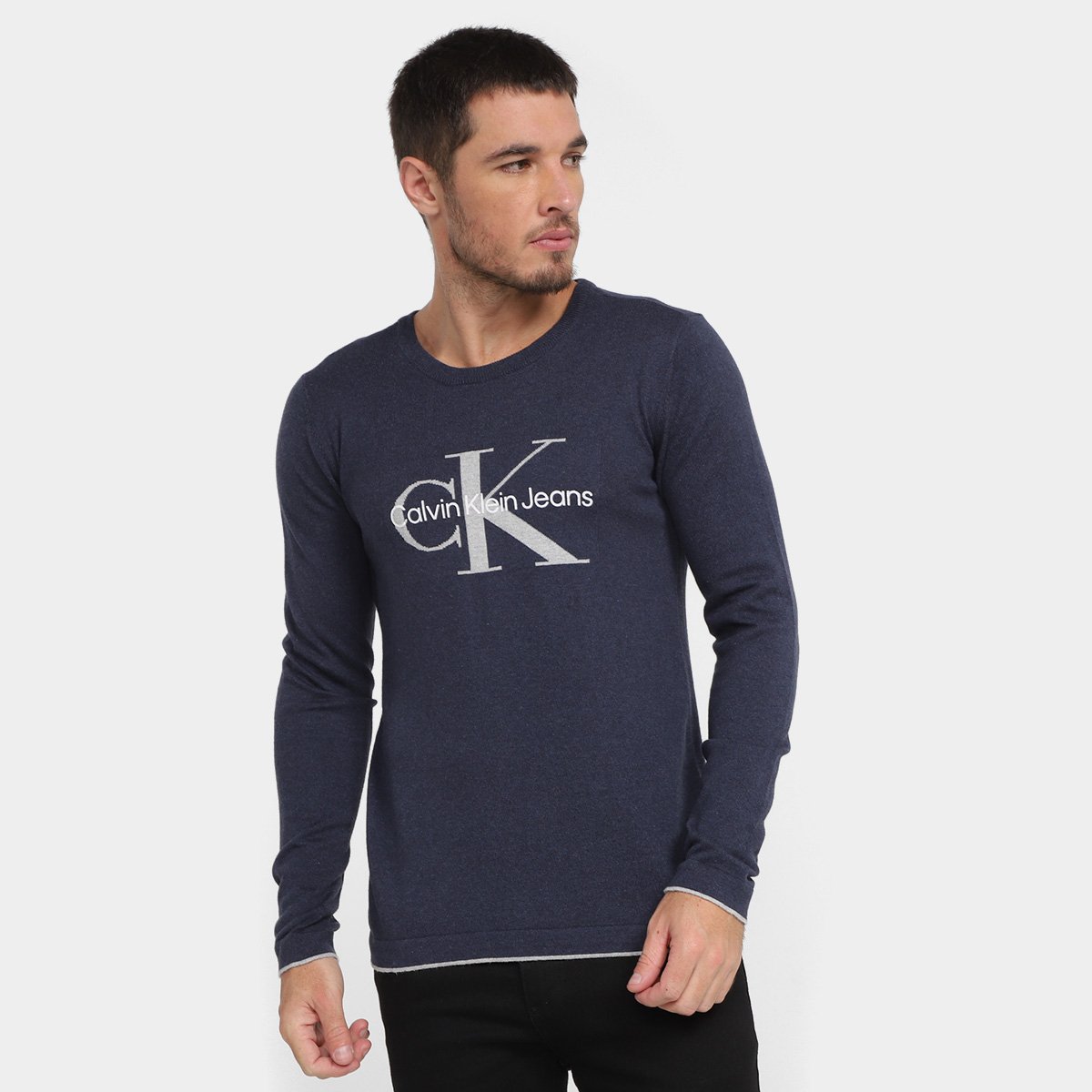 Suéter Tricô Calvin Klein Jeans Reissue Masculino - Preto | Zattini