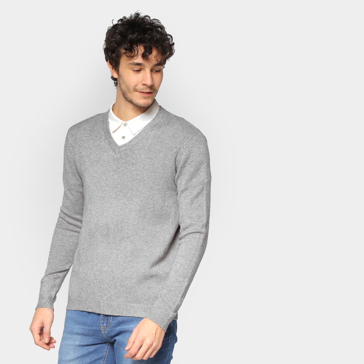 Suéter Tricô Eagle Rock Básico Masculino - Cinza é ruim? Suéter Tricô Eagle Rock Básico Masculino - Cinza é boa?