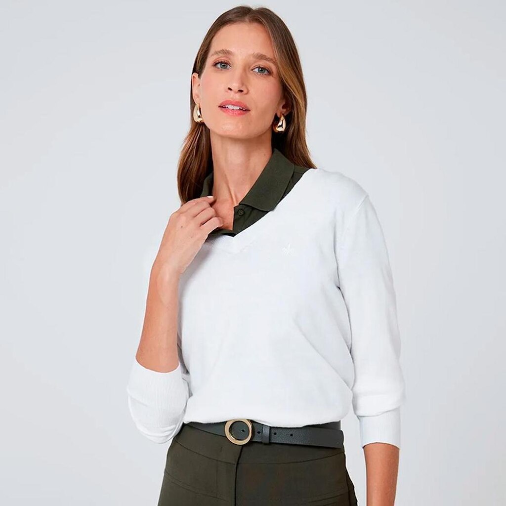 Suéter Tricot Dudalina Basic Feminino