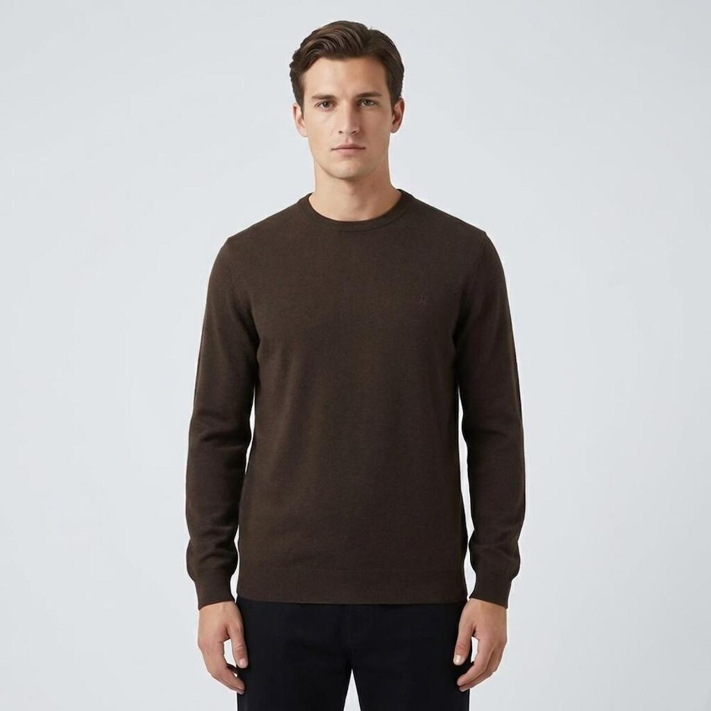 Suéter Tricot Dudalina Basic Melange Masculino