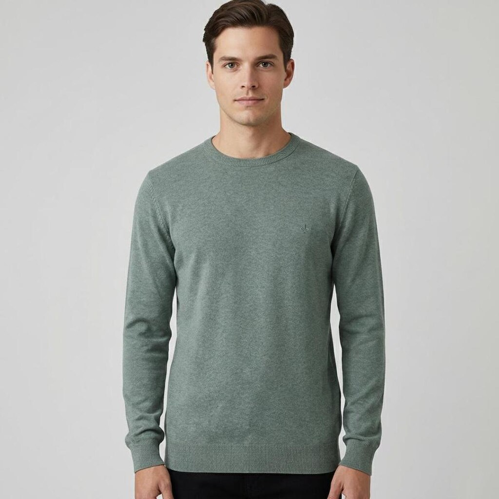 Suéter Tricot Dudalina Basic Melange Masculino