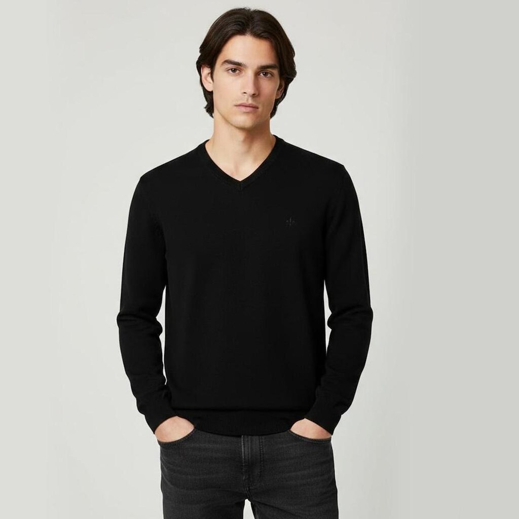 Suéter Tricot Dudalina Decote V Basic Masculino
