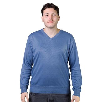 Suéter Tricôt Gola V Masculino Broken Rules 590204 Azul
