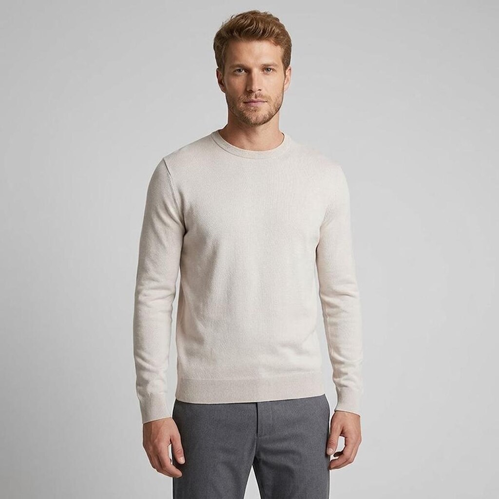 Suéter Tricot John John Smooth Areia Masculino