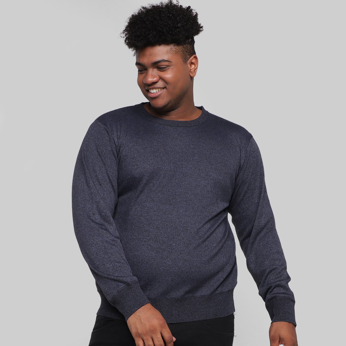 Su ter Tricot Plus Size Delkor Masculino Marinho Zattini
