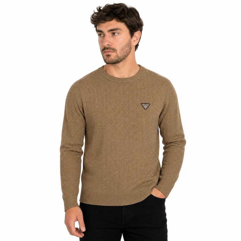 Suéter Tricot Sallo Slim Caqui 0005 - Caqui GG