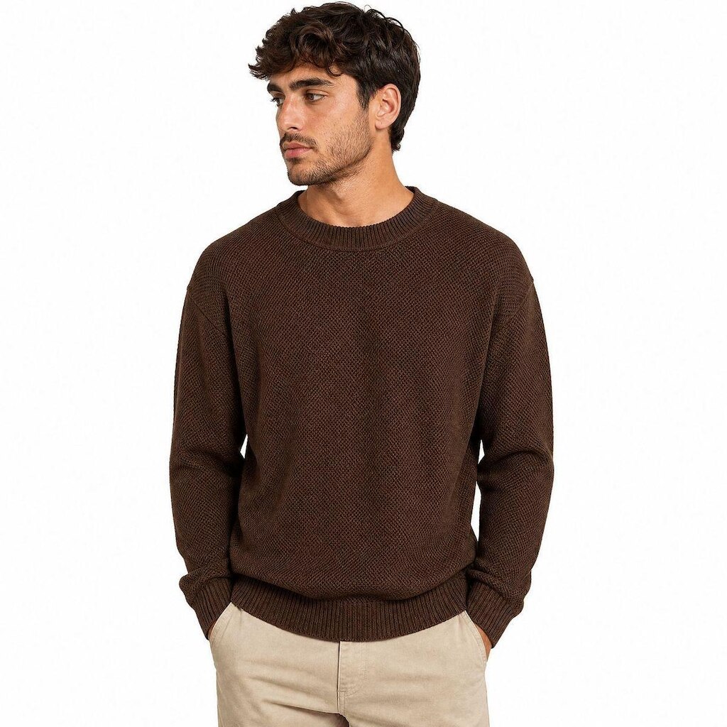 Suéter Tricot Sallo Slim Marrom 0012 - Marrom GG