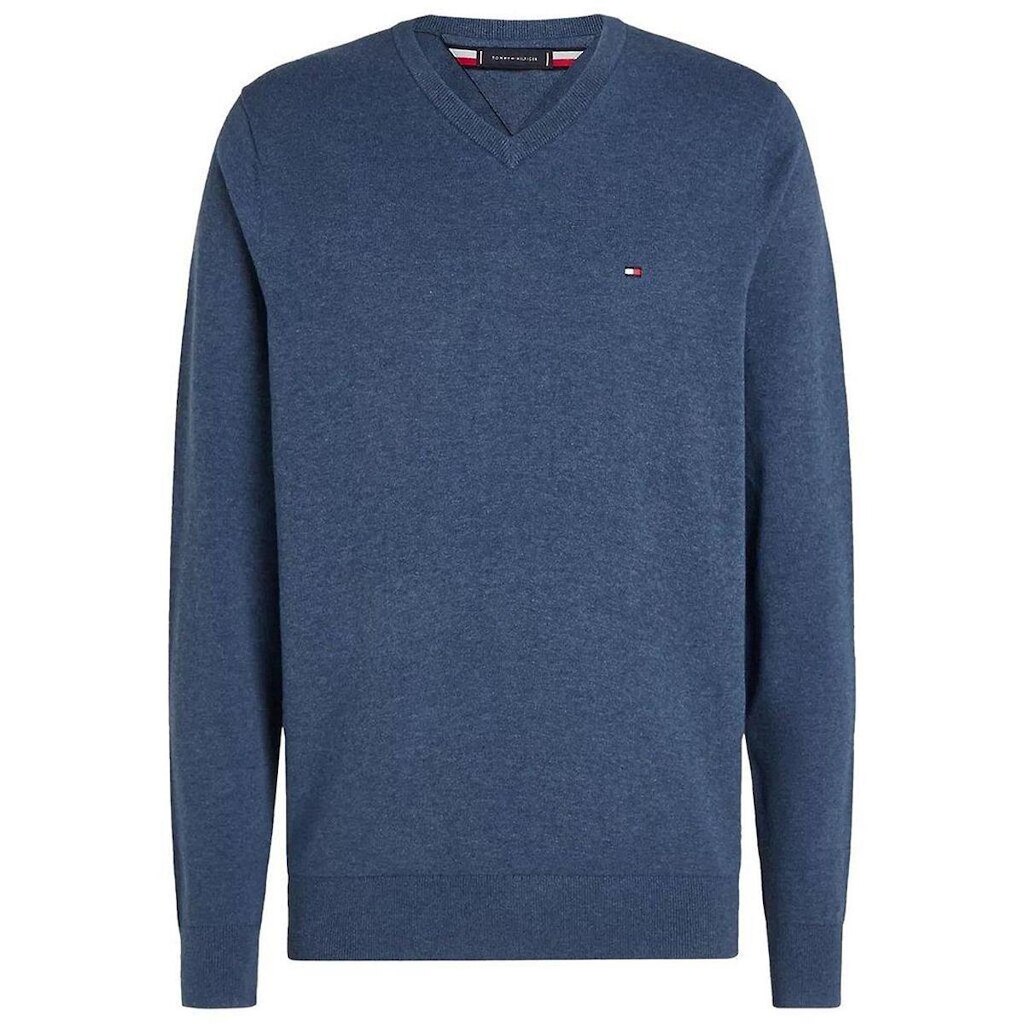 Suéter Tricot Tommy Hilfiger Signature Gola V Vermelho