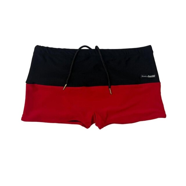 SUNGA ADULTO BOXER LUXO VERMELHO COM PRETO