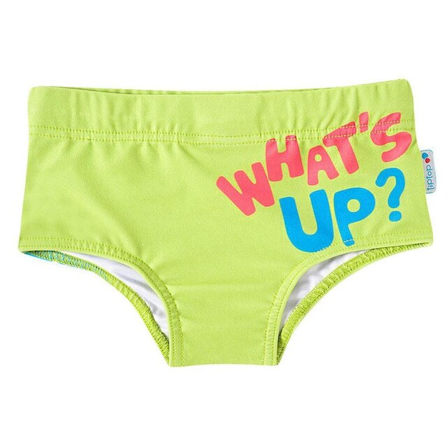 Sunga Bebê e Infantil Proteção UV50+ Monstro Divertido Verde Neon Tip Top