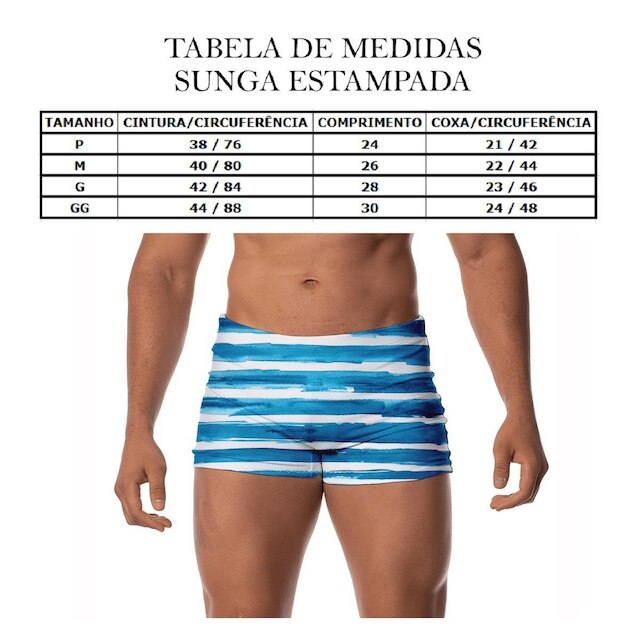 Sunga Box Estampada Folhas Masculina Moda Praia Piscina