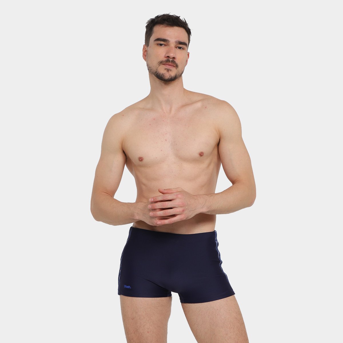 Sunga Boxer Fita Rígida Mash Masculina - Azul Menor preço em Sunga Boxer Fita Rígida Mash Masculina - Azul