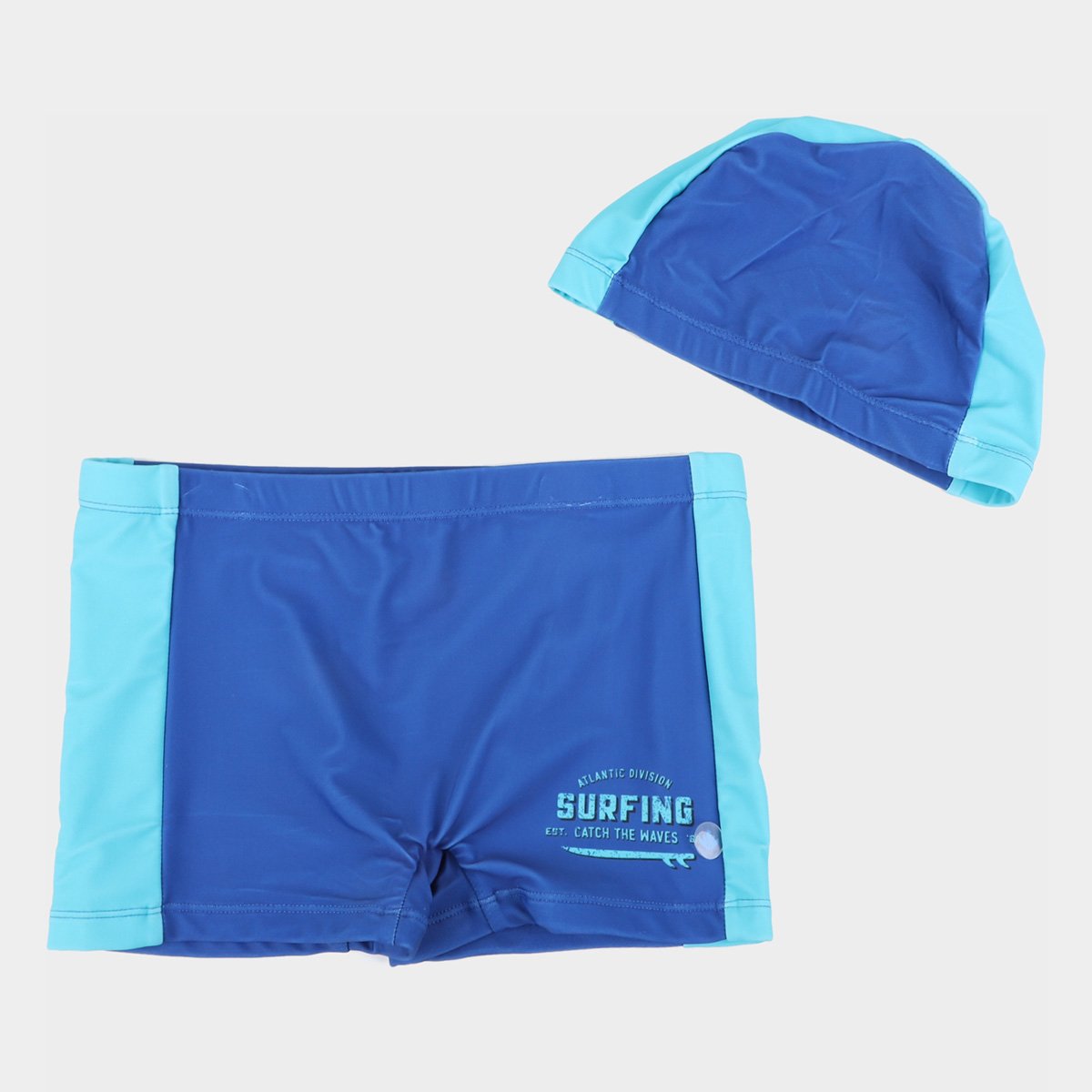 Sunga Boxer Infantil Malwee Proteção Uv 50+ Com Touca de Natação - Azul Escuro Menor preço em Sunga Boxer Infantil Malwee Proteção Uv 50+ Com Touca de Natação - Azul Escuro