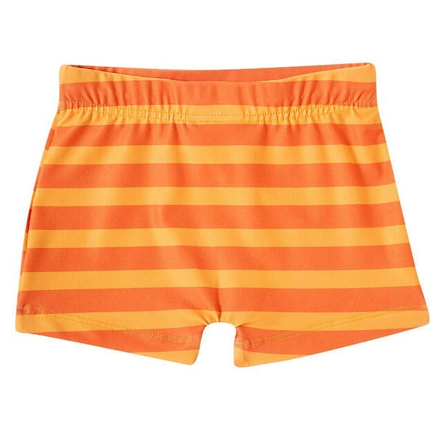 Sunga Boxer Infantil Proteção UV Monstro Divertido Laranja Tip Top