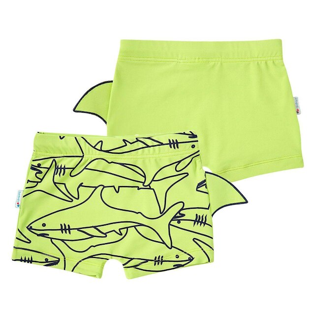 Sunga Boxer Infantil Proteção UV Shark Verde Neon Tip Top