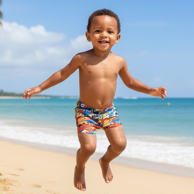 Sunga Boxer Infantil Proteção UV50+ Dinossauros Pingo Lelê
