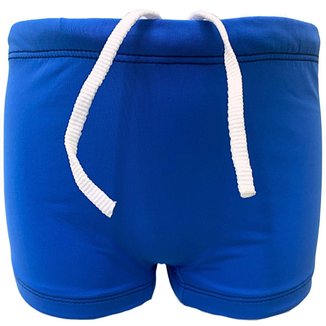 Sunga Boxer Juvenil Azul Natação Proteção Uv Xbox Com Cordão Infantil Praia Piscina Filtro Solar 50