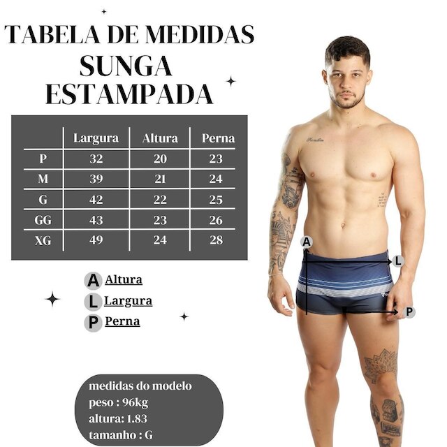 Sunga Boxer Larga Estampada Adulto Piscina e Praia