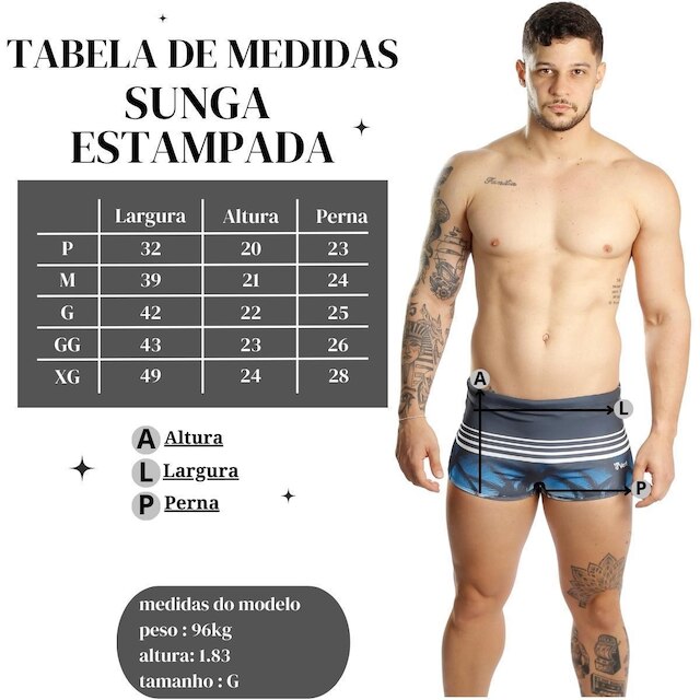 Sunga Boxer Larga Estampada Adulto Piscina e Praia