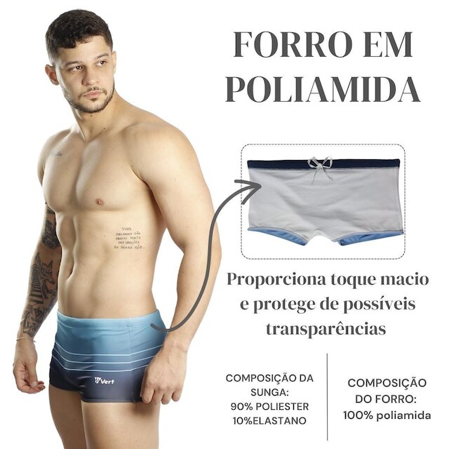 Sunga Boxer Larga Estampada Adulto Piscina e Praia