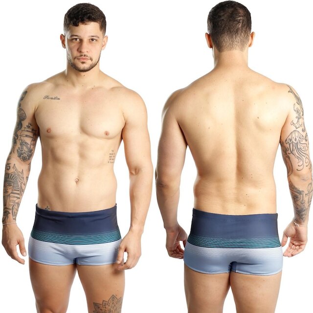 Sunga Boxer Larga Estampada Adulto Piscina e Praia