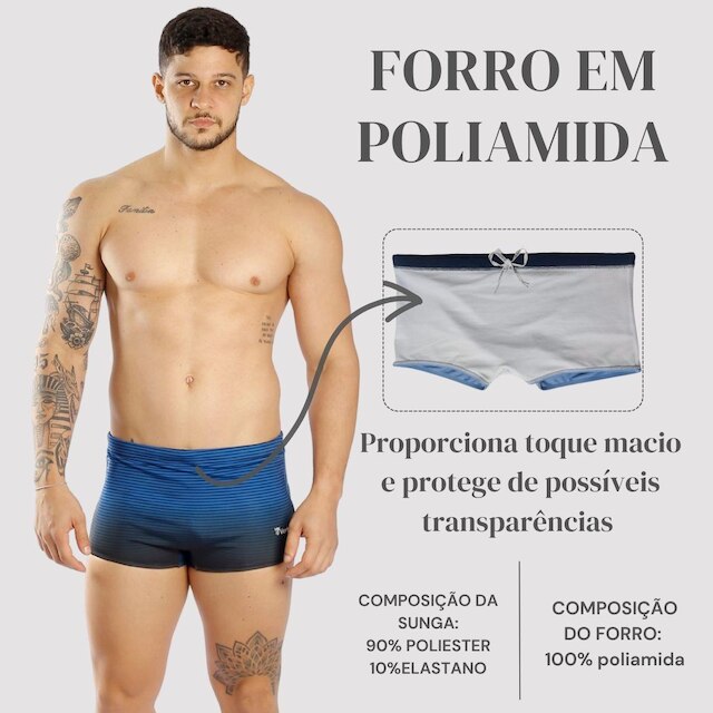 Sunga Boxer Larga Estampada Adulto Piscina e Praia