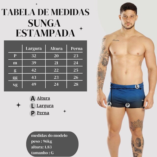 Sunga Boxer Larga Estampada Adulto Piscina e Praia