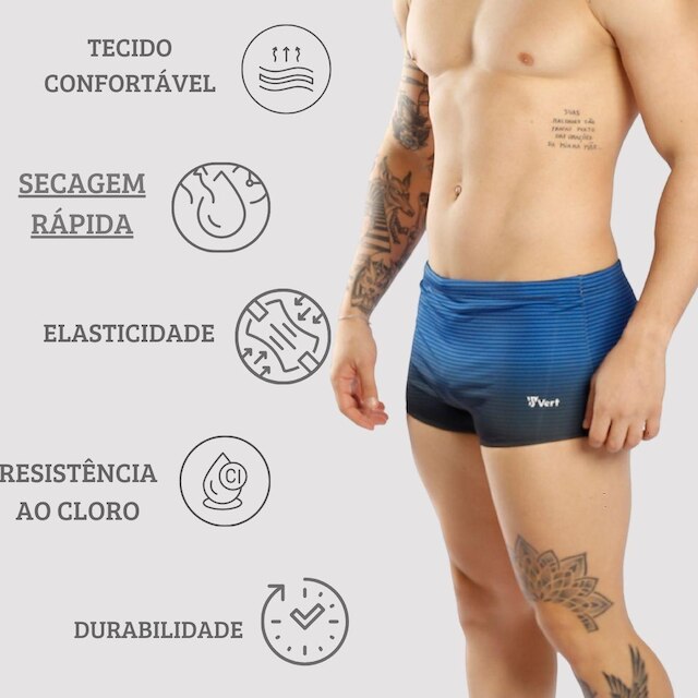 Sunga Boxer Larga Estampada Adulto Piscina e Praia