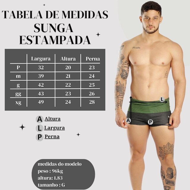 Sunga Boxer Larga Estampada Adulto Piscina e Praia