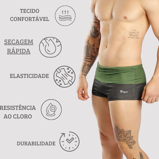 Sunga Boxer Larga Estampada Adulto Piscina e Praia