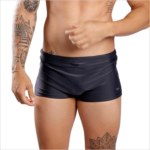 Sunga Boxer Lisa Larga Masculina Adulto Moda Praia