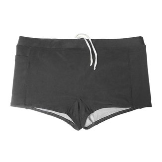 Sunga boxer masculina Águas Claras natação bolso lateral e cordão adulta lisa proteção UV50+