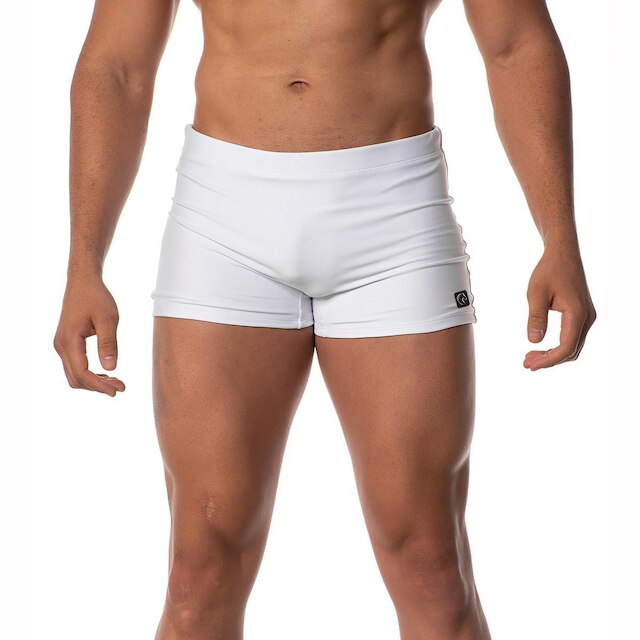 Sunga Boxer Masculina Branca Moda Praia Verão Tendência