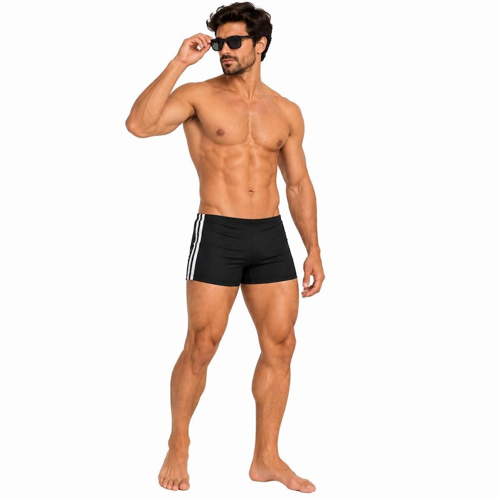 Sunga Boxer Masculina Lisa com Listras Praia Piscina