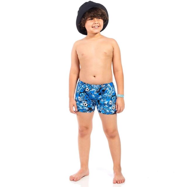 Sunga Boxer Proteção UV 50+ Game Tam 6 a 8 - Tubekids