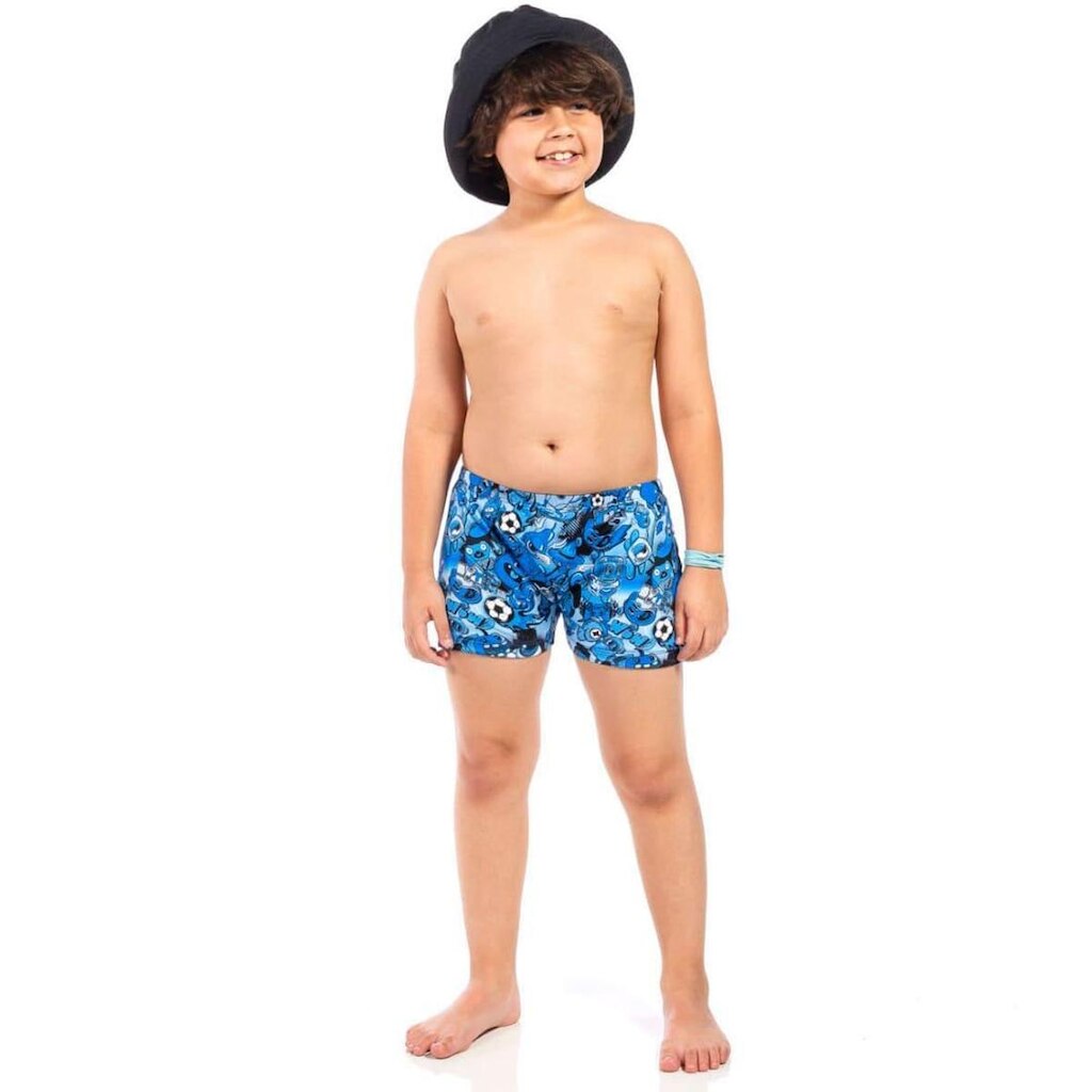 Sunga Boxer Proteção UV 50+ Game Tam 6  a 8 - Tubekids