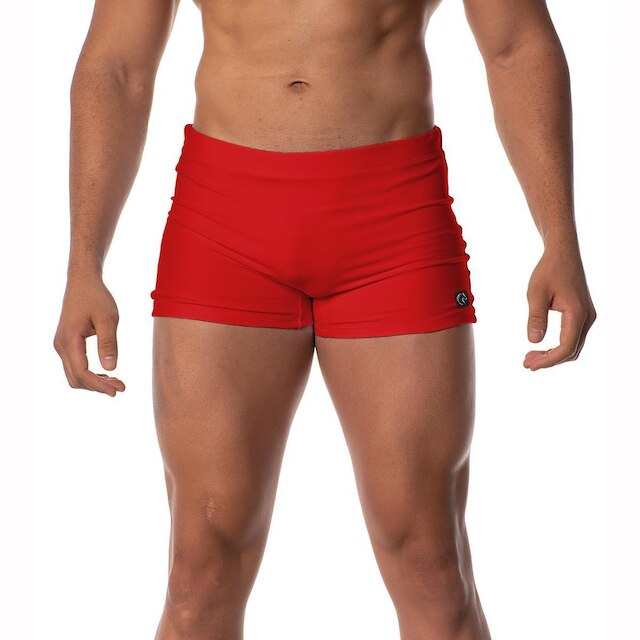 Sunga Boxer Vermelha Tendência Moda Praia Natação Box