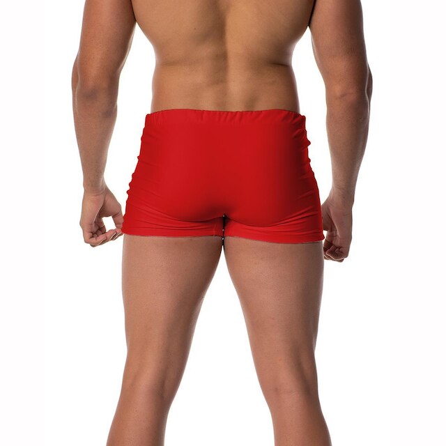 Sunga Boxer Vermelha Tendência Moda Praia Natação Box