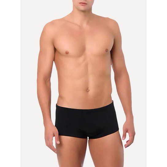 Sunga Calvin Klein Swimwear Trunk Vertical Logo Preto