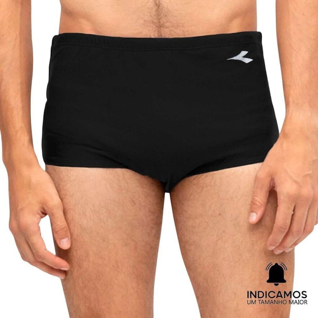 Sunga Diadora Small Logo Lateral Larga Masculina - Preto GG