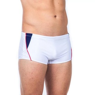 Sunga Elite Proteção UV 50 Masculino - Branco e Marinho Branco-azul P