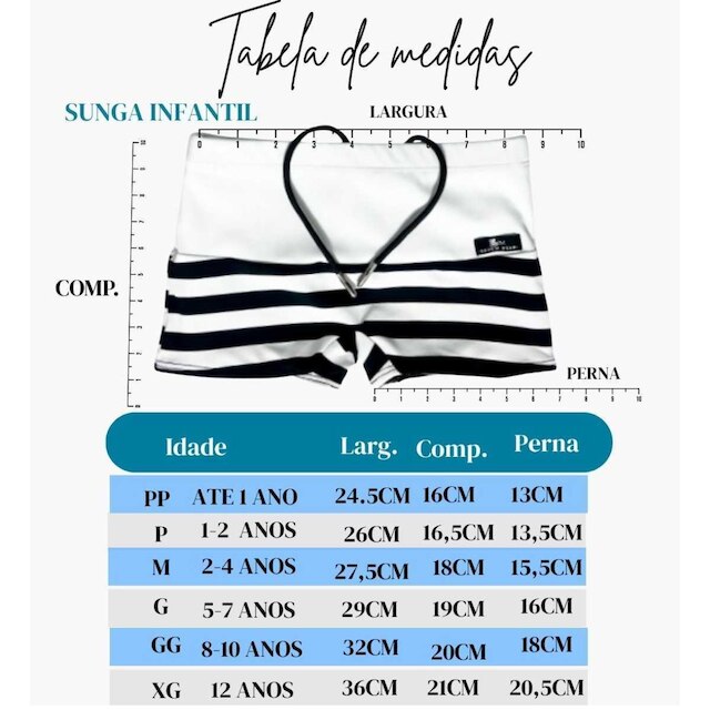 Sunga Infantil Boxer Moda Praia Preto Proteção UV
