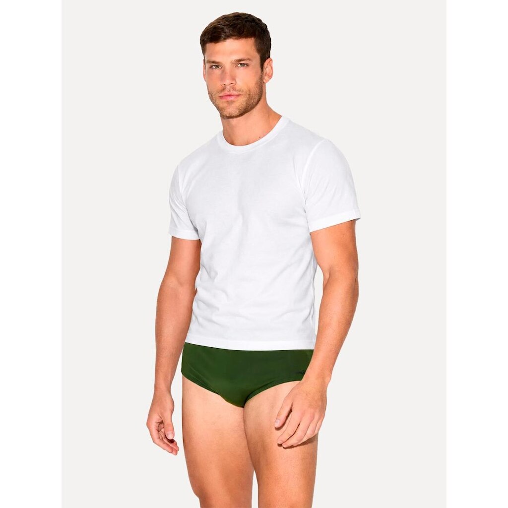 Sunga John John Masculina Zayn Black Logo Lateral Verde Militar