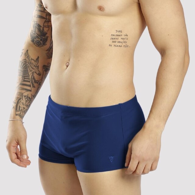 Sunga Masculina Boxer Larga Adulto Lisa Moda Praia