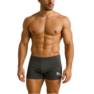 Sunga Masculina Boxer Natação Praia Lisa Grafite Adulto Premium Progne Sports