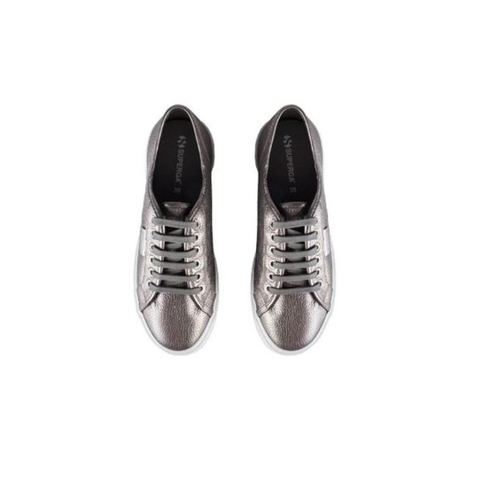 Superga Leather Metallic Silver