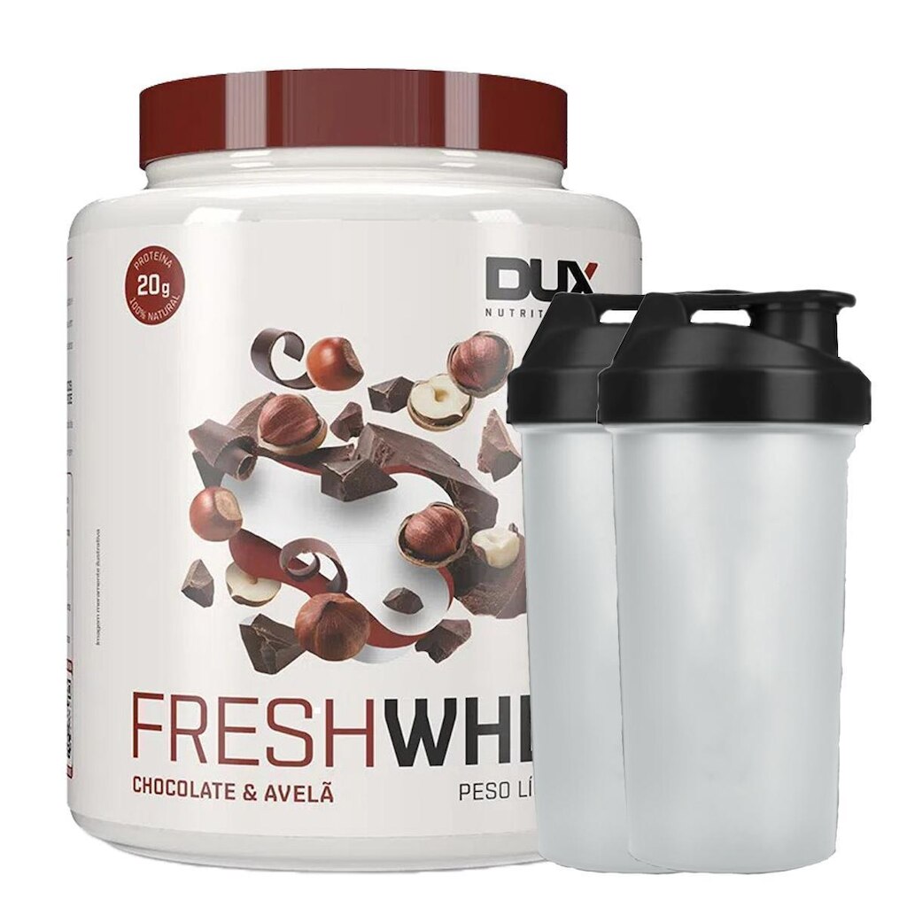 Suplemento em pó Combo Fresh Whey Nutri Conc Isolado Chocolate Belga e Avela 450g - Dux