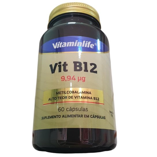Suplemento Vitamina B12 9,94mcg com 60 Caps - Vitaminlife